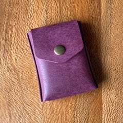 Minimalist Leather Card Holder - Purple