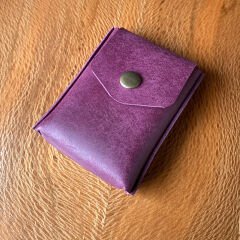 Minimalist Leather Card Holder - Purple
