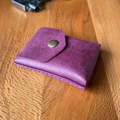 Minimalist Leather Card Holder - Purple