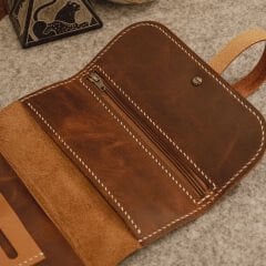 Deri Tütün Kesesi - Tütün Çantası TABA